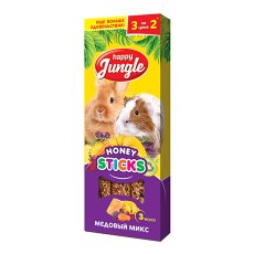 Happy Jungle Honey Sticks / Лакомство Хеппи Джангл для Крупных грызунов Палочки Микс 3 вкуса