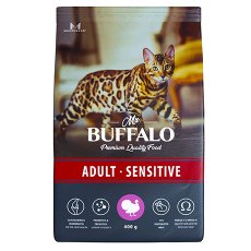 Mr.Buffalo Adult Sensitive / Сухой корм Мистер Бафало для кошек с Чувствительным пищеварением Индейка