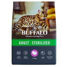 Mr.Buffalo Adult Sterilized / Сухой корм Мистер Бафало для Стерилизованных кошек Индейка