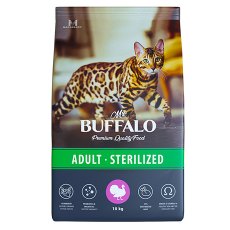 Mr.Buffalo Adult Sterilized / Сухой корм Мистер Бафало для Стерилизованных кошек Индейка
