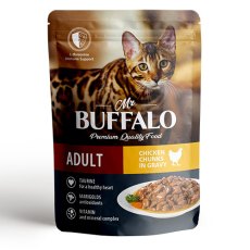 Mr.Buffalo Adult Chicken / Паучи Мистер Бафало для взрослых кошек Цыпленок в соусе (цена за упаковку)