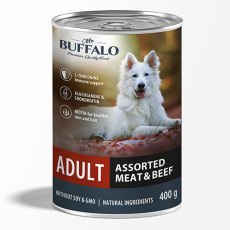 Mr.Buffalo Adult Assorted Meat & Beef / Консервы Мистер Бафало для взрослых собак Мясное ассорти и говядина (цена за упаковку)
