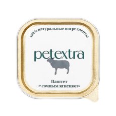 Petextra / Влажный корм Петэкстра для взрослых кошек Паштет с сочным Ягненком (цена за упаковку)