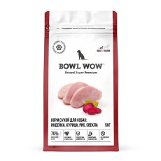 BOWL WOW Adult Medium / Сухой корм Боул Вау для взрослых собак Средних пород Индейка курица рис свекла