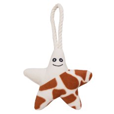 Mr.Kranch / Игрушка Мистер Кранч для собак Мелких и Средних пород Звездочка с канатом и пищалкой Бежево-пятнистая