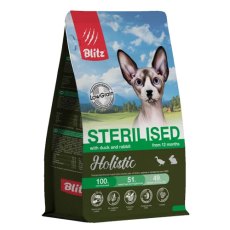 Blitz Holistic Sterilised / Полнорационный сухой корм Блиц для стерилизованных кошек Утка и кролик