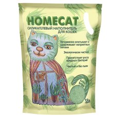 Homecat / Силикагелевый наполнитель Хоумкэт для кошачьего туалета аромат Алоэ Вера