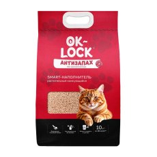 Ok-Lock / Наполнитель Ок-Лок растительный комкующийся для кошачьего туалета Антизапах