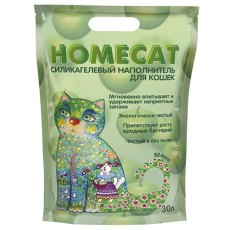 Homecat / Силикагелевый наполнитель Хоумкэт для кошачьего туалета аромат Яблоко