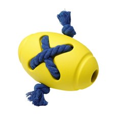 Homepet Silver Series / Игрушка Хоумпет для собак Мяч регби с канатом Каучуковый D 8 см х 12,7 см