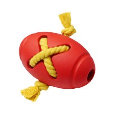 Homepet Silver Series / Игрушка Хоумпет для собак Мяч регби с канатом Каучуковый D 8 см х 12,7 см