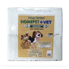 Homepet Vet / Подстилки Хоумпет для животных впитывающие с суперабсорбентом гелевые 60 см х 60 см