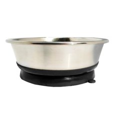 Homepet Premium / Миска Хоумпет для домашних животных Металлическая на Черной силиконовой подставке с присоской