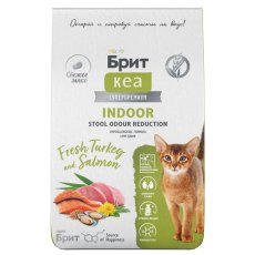 Брит Кеа Indoor Stool Odour Reduction Turkey Salmon / Сухой корм для взрослых Домашних кошек Индейка Лосось