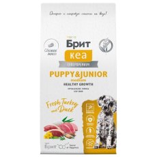 Брит Кеа Puppy & Junior Medium Healthy Growth Turkey Duck / Сухой корм для Щенков Средних пород Индейка Утка