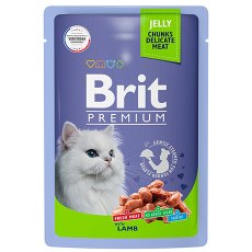 Brit Premium Jelly Lamb / Паучи Брит Премиум для кошек Ягненок в желе (цена за упаковку)