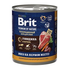 Brit Premium by Nature / Консервы Брит для собак всех пород Говядина и печень (цена за упаковку) Новинка