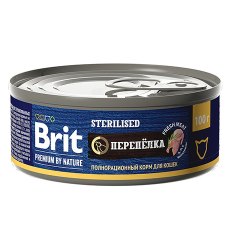 Brit Premium by Nature Sterilised / Консервы Брит для Стерилизованных кошек Перепелка (цена за упаковку)
