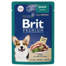 Brit Premium All Breeds / Паучи Брит Премиум для взрослых собак всех пород Утка в соусе (цена за упаковку)