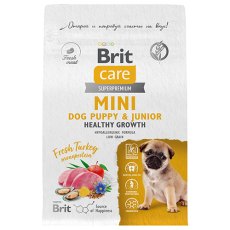 Brit Care Puppy & Junior Mini Healthy Growth / Сухой корм Брит для Щенков и молодых собак Мелких пород Индейка