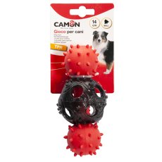 Camon / Игрушка Камон для собак Гантель из ТПР с бубенчиком Красный