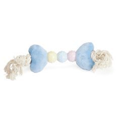 Camon / Игрушка Камон для собак Кость из плюша и ТПР на канате Голубой