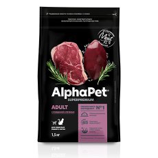 AlphaPet Superpremium / Сухой корм АльфаПет для взрослых кошек Говядина печень