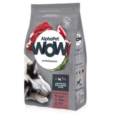 AlphaPet Wow Superpremium / Сухой корм АльфаПет для собак Средних пород Говядина сердце