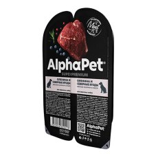 AlphaPet Superpremium / Влажный корм Ламистеры АльфаПет для взрослых собак Оленина и северные ягоды (цена за упаковку)