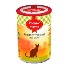 Родные Корма / Консервы Мясное угощение для кошек с Птицей (цена за упаковку)