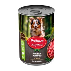Родные Корма / Консервы для собак Мясное ассорти в желе по-Боярски (цена за упаковку)