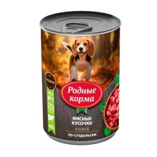 Родные Корма / Консервы для собак Мясные кусочки в соусе по-Суздальски (цена за упаковку)