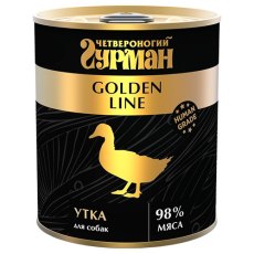 Четвероногий Гурман Golden Line / Консервы Золотая линия для собак Утка в желе (цена за упаковку)