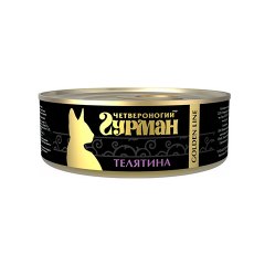 Четвероногий Гурман Golden Line / Консервы Золотая линия для кошек Телятина натуральная в желе (цена за упаковку)