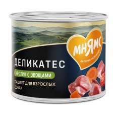 Мнямс Влажный корм Консервы для собак всех пород Касуэла по-мадридски Кролик с овощами (цена за упаковку)