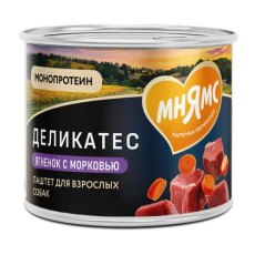 Мнямс Влажный корм Консервы для собак всех пород Клефтико по-афински Ягненок с морковью (цена за упаковку)