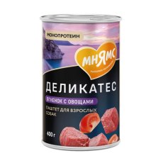 Мнямс Влажный корм Консервы для собак всех пород Мусака по-ираклионски Ягненок с овощами (цена за упаковку)