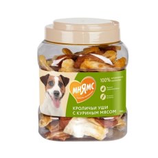 Мнямс Лакомство для собак Кроличьи уши с куриным мясом