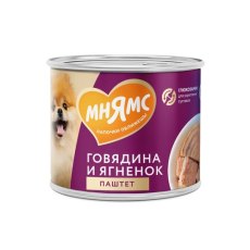 Мнямс Здоровые Суставы Влажный корм Консервы для собак всех пород Паштет из Говядины и Ягненка (цена за упаковку)