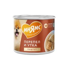Мнямс Сильный Иммунитет Влажный корм Консервы для собак всех пород Паштет из Утки и Перепела (цена за упаковку)