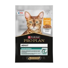 PRO PLAN MAINTENANCE / Влажный корм Паучи ПРО ПЛАН (Поддержание естественной защиты организма) для взрослых кошек кусочки с курицей в соусе (цена за упаковку)