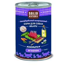 Solid Natura Holistic Monoprotein / Консервы Солид Натура Беззерновые для собак Ягнёнок (цена за упаковку)