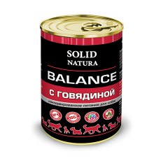 Solid Natura Balance / Консервы Солид Натура для собак Говядина (цена за упаковку)
