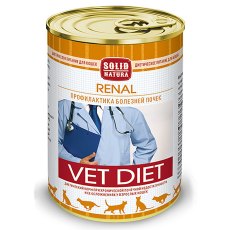 Solid Natura Vet Diet Renal / Ветеринарный влажный корм (консервы) Солид Натура для кошек при хронической Почечной недостаточности (цена за упаковку)