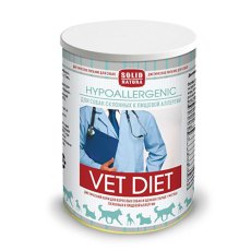 Solid Natura Vet Diet Hypoallergenic / Ветеринарный влажный корм (консервы) Солид Натура для собак и Щенков старше 1 месяца склонных к Пищевой аллергии (цена за упаковку)