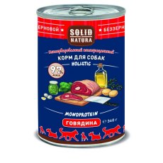 Solid Natura Holistic Monoprotein / Консервы Солид Натура Беззерновые для собак Говядина (цена за упаковку)