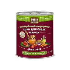 Solid Natura Premium Grain Free / Консервы Солид Натура Беззерновые для собак Сердечки куриные (цена за упаковку)