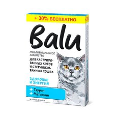 Balu / Лакомство мультивитаминное Балу для кастрированных котов и стерилизованных кошек Здоровье и энергия таурин и метионин