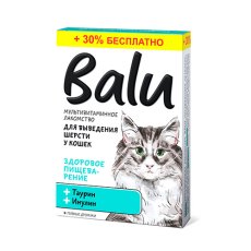 Balu / Лакомство мультивитаминное Балу для выведения шерсти у кошек Здоровое пищеварение таурин и инулин