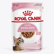 Royal Canin Kitten Sterilised / Влажный корм (Консервы-Паучи) Роял Канин Киттен Стерилайзд для Стерилизованных Котят в возрасте от 6 до 12 месяцев в Соусе (цена за упаковку)